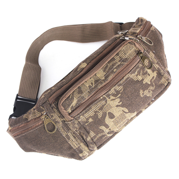 Mens Camouflage Canvas  Camping Waist Bag